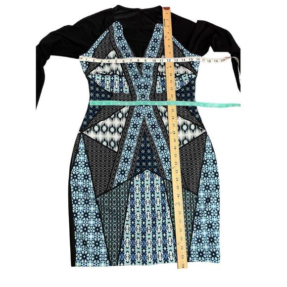 GUESS Mesh Geometric Bodycon Dress Size 10 - Picture 3 of 8